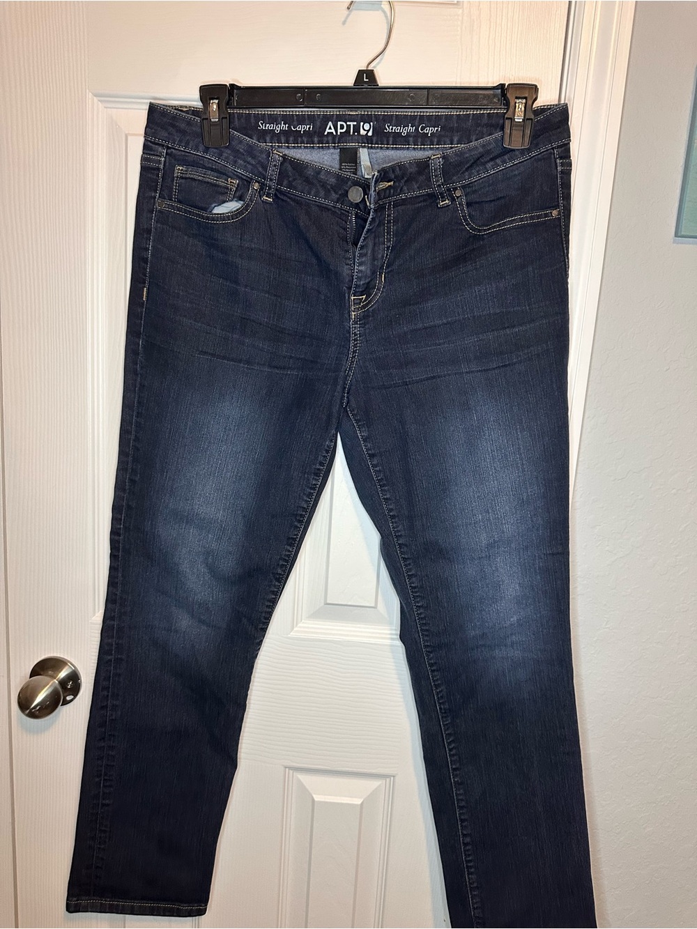 Apt. 9 Dark Indigo Cropped Straight Jeans